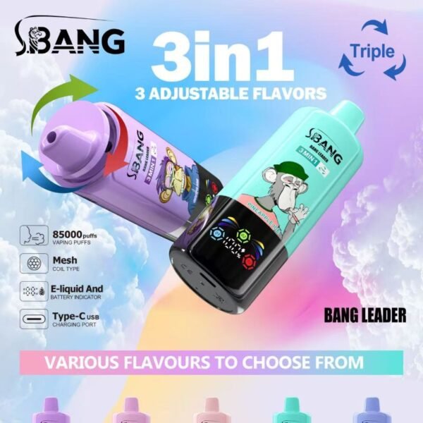Bang Leader 85000 Puffs 3 in 1 Vape – トリプルフレーバーで長時間楽しめる最新デバイス
