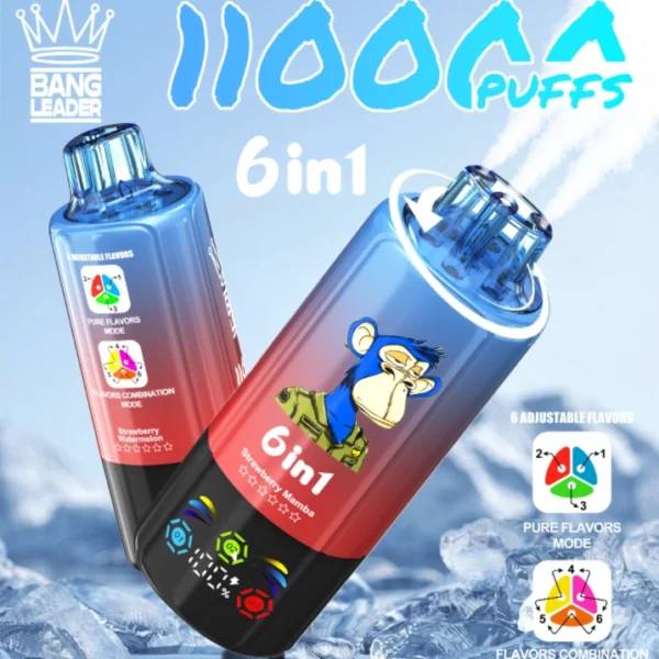 Bang Leader 110000 Puffs 6-in-1 Disposable Vape | 最大の味わい、トリプルメッシュコイル、充電式 | LEDディスプレイ付き