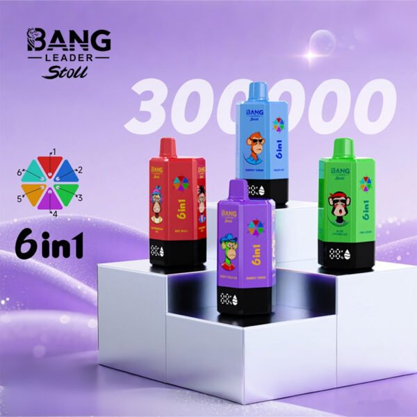Bang Leader Stoll 300000 Puffs Vape – 6-in-1フレーバーシステム 超高容量 メッシュコイル Type-C充電 OEM/ODM対応