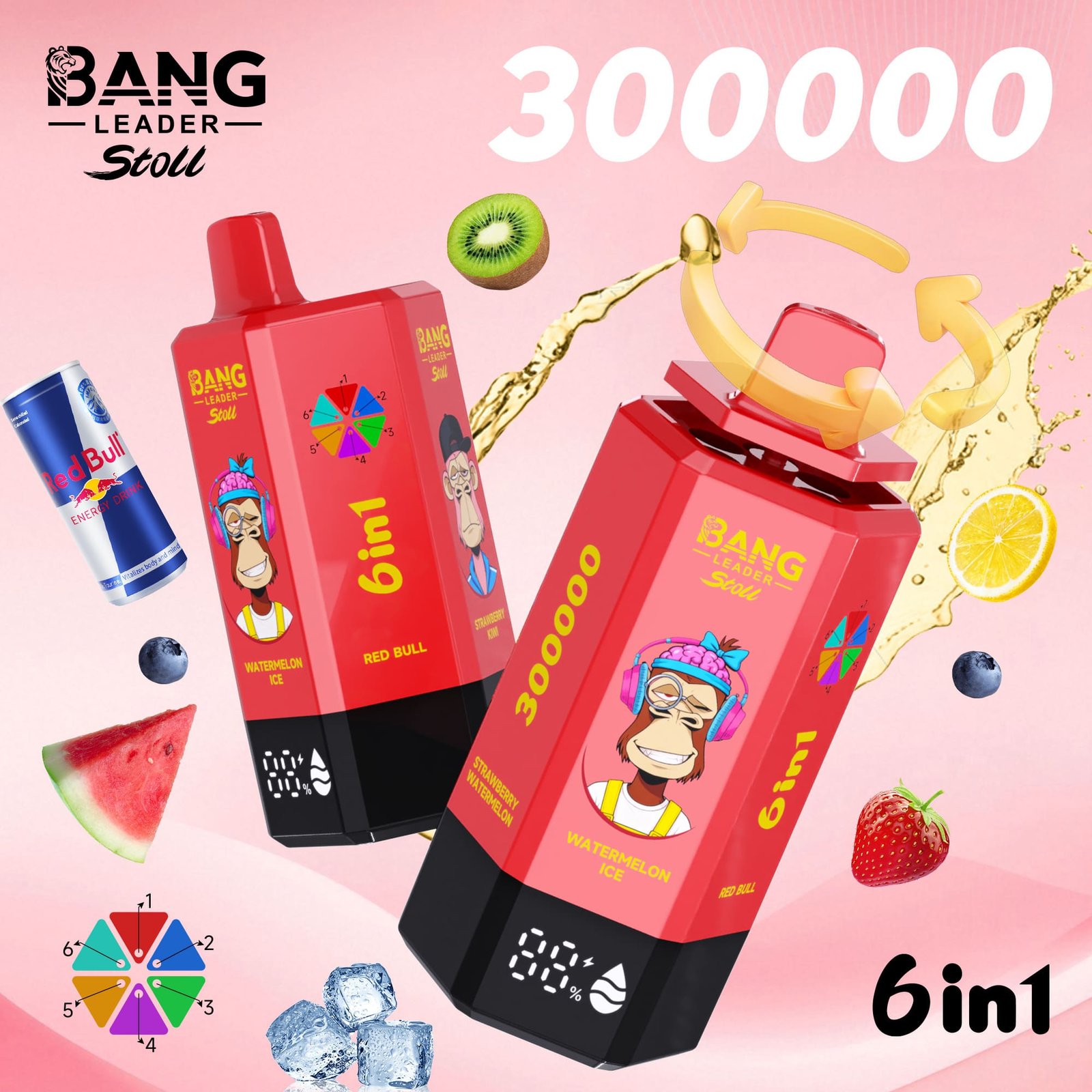 Bang Leader Stoll 300000 Puffs Vape – 6-in-1フレーバーシステム 超高容量 メッシュコイル Type-C充電 OEM/ODM対応 - 画像 (13)